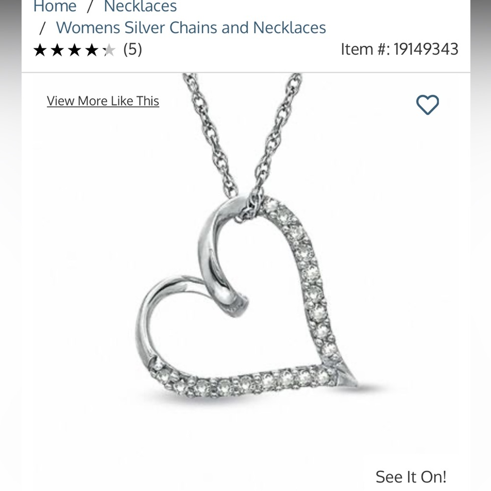 NEW 1/10 CT T.W Diamond Twirl Heart